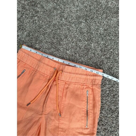 Athleta Cabo Linen Jogger Pants Women’s 8 M peach orange drawstring pockets - Picture 8 of 11